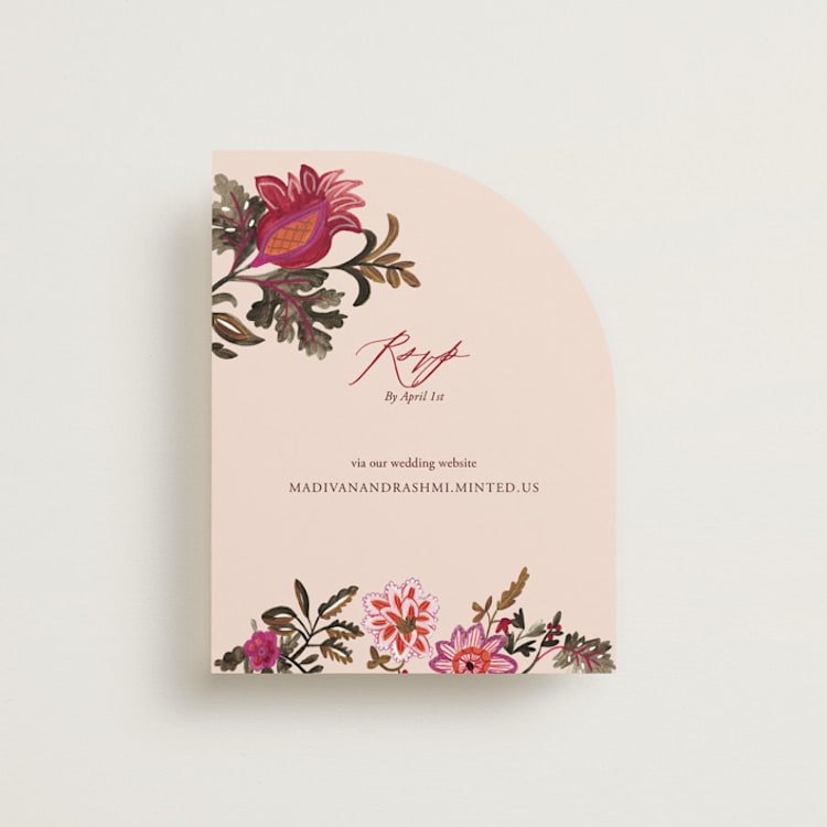 "Indian floral chintz lush" - RSVP Online Enclosure Cards in Ivory by Caroline Bonne Muller - Front