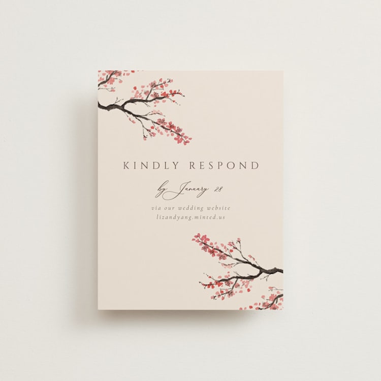 "Blossoms of Love" - RSVP Online Enclosure Cards in Champagne by frau brandt - Front