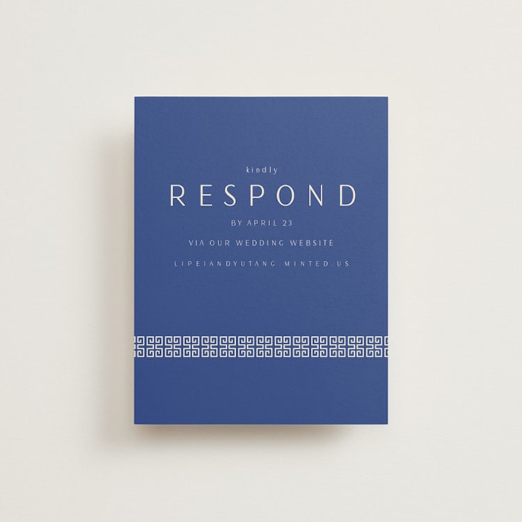 "two toned" - RSVP Online Enclosure Cards in Marseille Bleu by Deborah Chou - Front