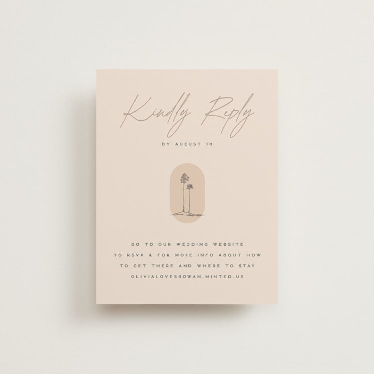 "Sunset Beach" - RSVP Online Enclosure Cards in Sand by Owl and Toad - Front