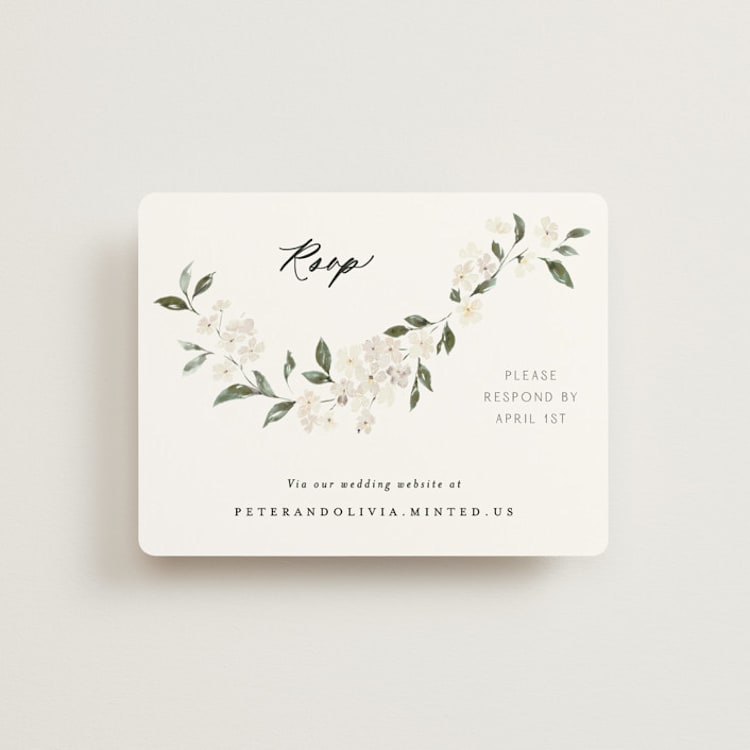 "Sweeping Vine" - RSVP Online Enclosure Cards in Porcelain by Itsy Belle Studio - Front