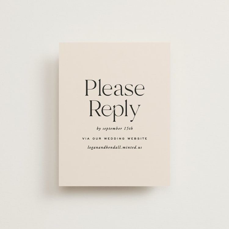 "Ivy" - RSVP Online Enclosure Cards in Ecru by Carly Reed Walker - Front