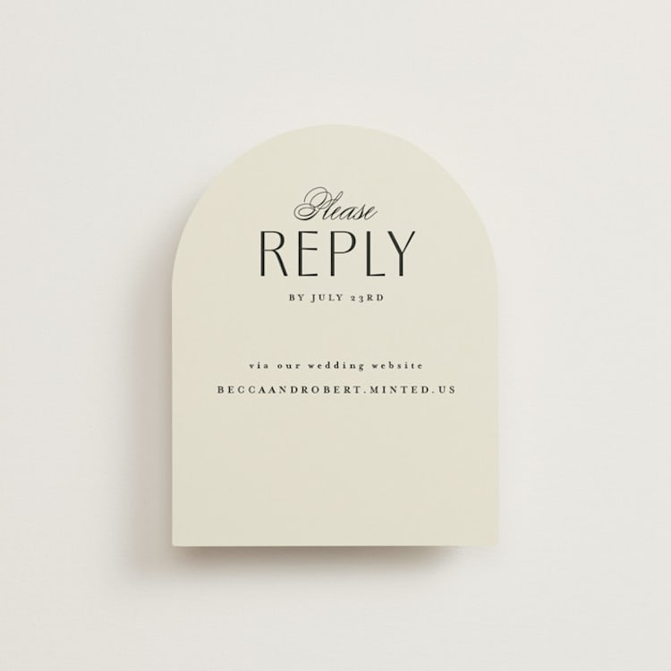 "Elegant Type" - RSVP Online Enclosure Cards in Cream by Louise Kay - Front