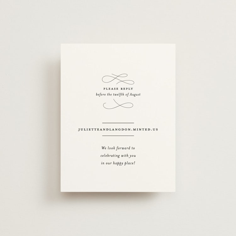 "Beyond Words" - RSVP Online Enclosure Cards in Snow by Kimberly FitzSimons - Front