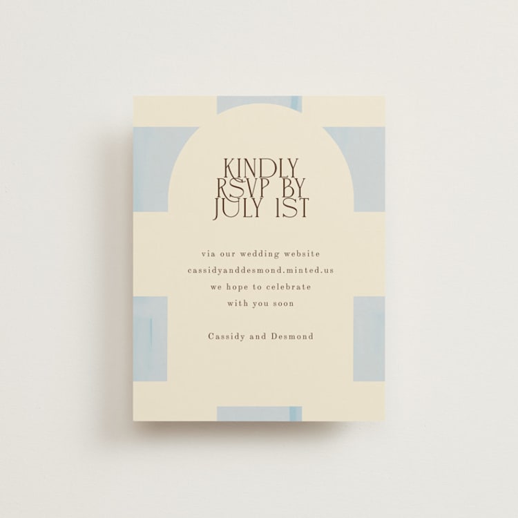 "Checker Wash" - RSVP Online Enclosure Cards in Ivory by Baumbirdy - Front