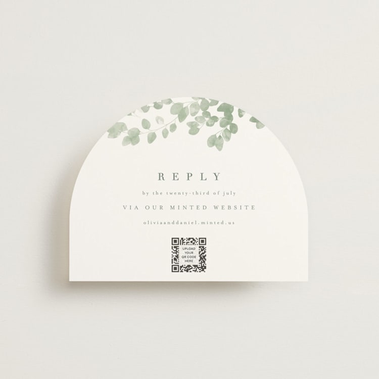 "Vining" - RSVP Online Enclosure Cards in Eucalyptus by Kristie Kern - Front
