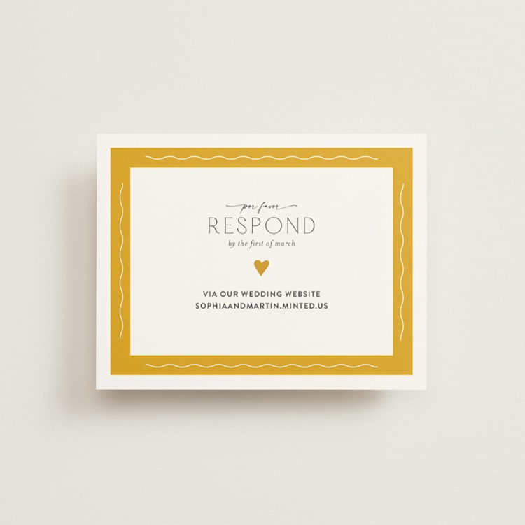 "Otomi" - RSVP Online Enclosure Cards in Sunshine by Shari Margolin - Front
