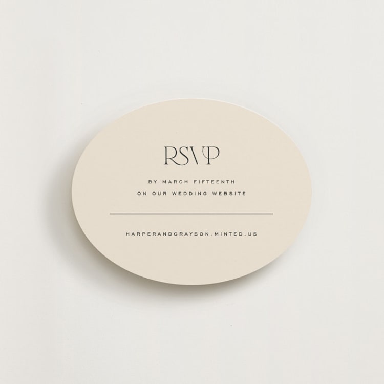 "Tendu" - RSVP Online Enclosure Cards in Creme by Carly Reed Walker - Front