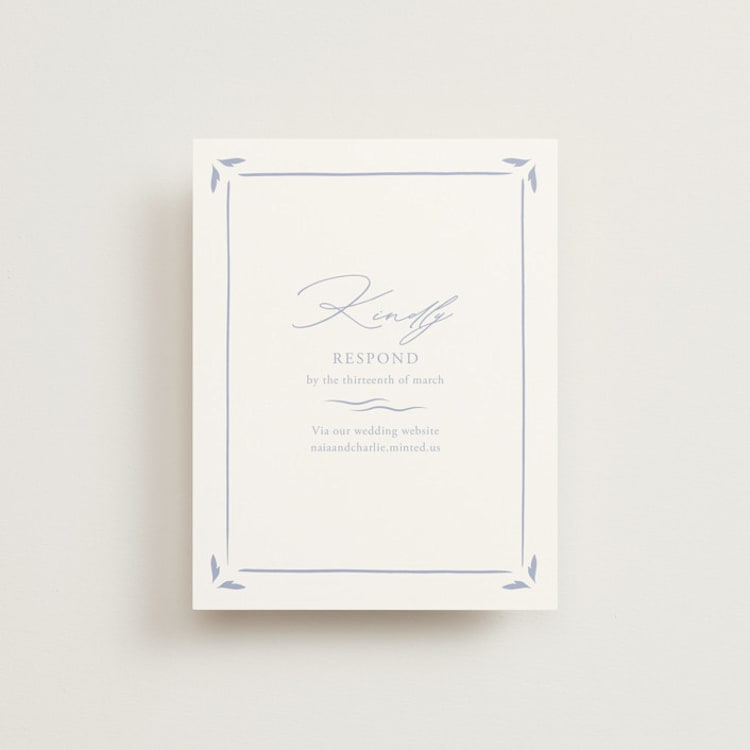 "Ocean Dreams" - RSVP Online Enclosure Cards in Pale Cerulean by Sabrin Deirani - Front