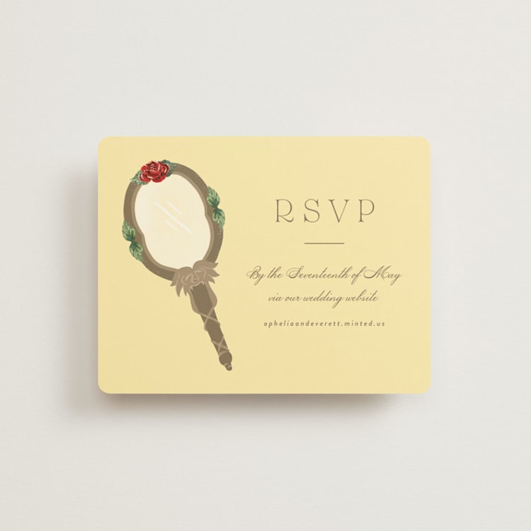 "Enchanted Rose from Disney's Beauty & The Beast" - RSVP Online Enclosure Cards in Mimosa by Leah Bisch - Front