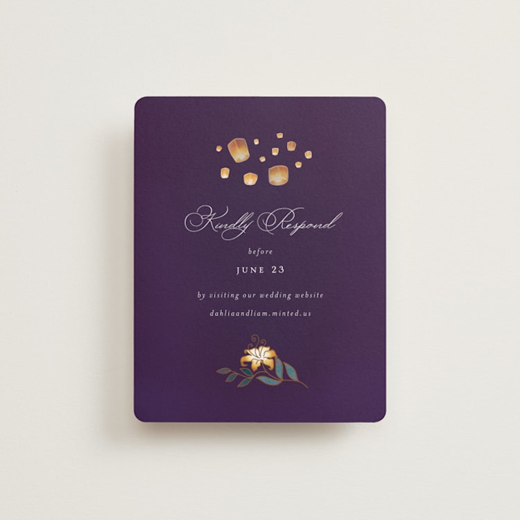 "Disney's Tangled Lanterns" - RSVP Online Enclosure Cards in Twilight by Simona Camp - Front