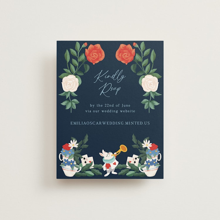 "Disney's Alice In Wonderland Garden Tea Party" - RSVP Online Enclosure Cards in Evening by Elly - Front