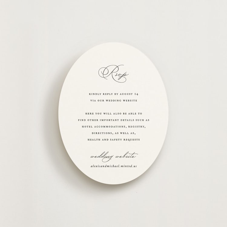 "Initial" - RSVP Online Enclosure Cards in Pearl by Jennifer Postorino - Front