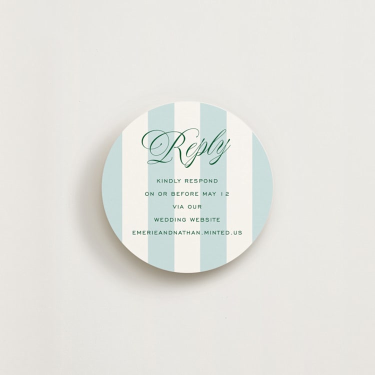 "Palm Stripes" - RSVP Online Enclosure Cards in Low Tide by Susan Zinader - Front