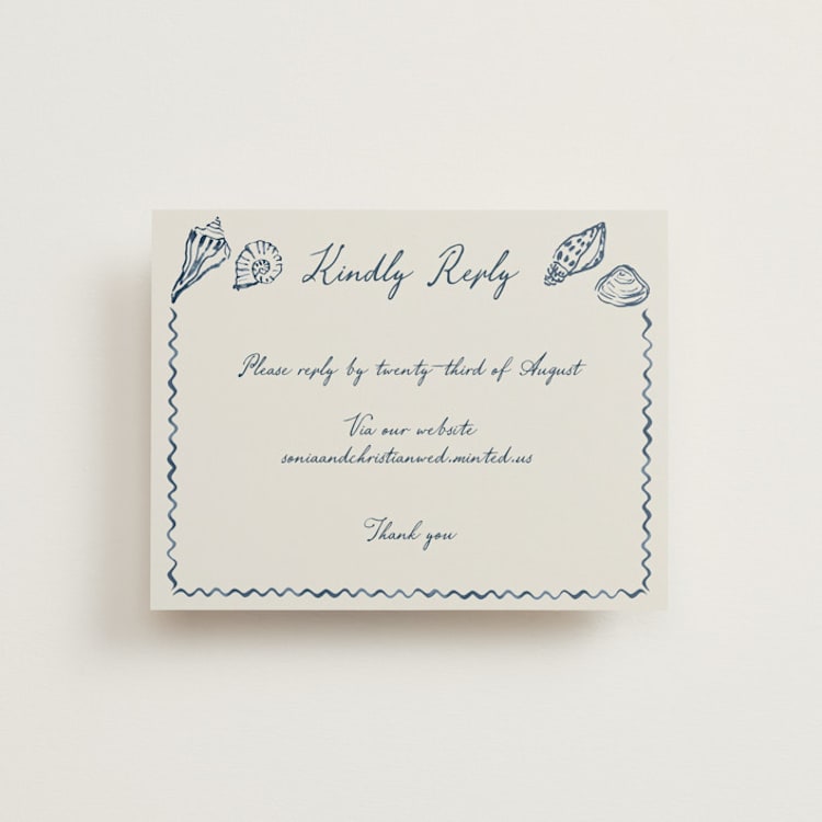 "Puglia" - RSVP Online Enclosure Cards in Deep Ocean by Pati Cascino - Front