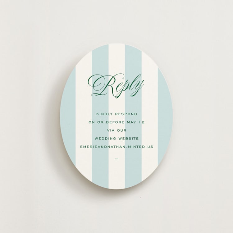"Palm Stripes" - RSVP Online Enclosure Cards in Low Tide by Susan Zinader - Front