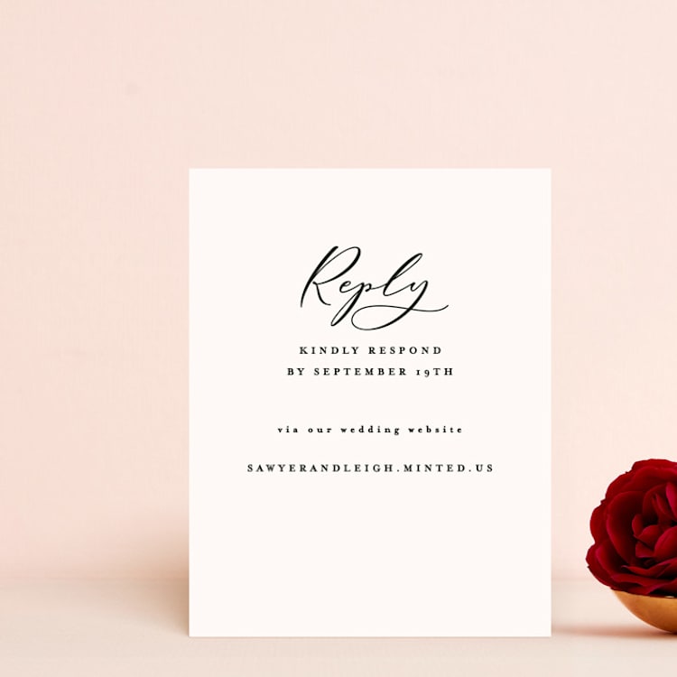 "Eternal" - RSVP Online Enclosure Cards in Ecru by Carly Reed Walker - Front