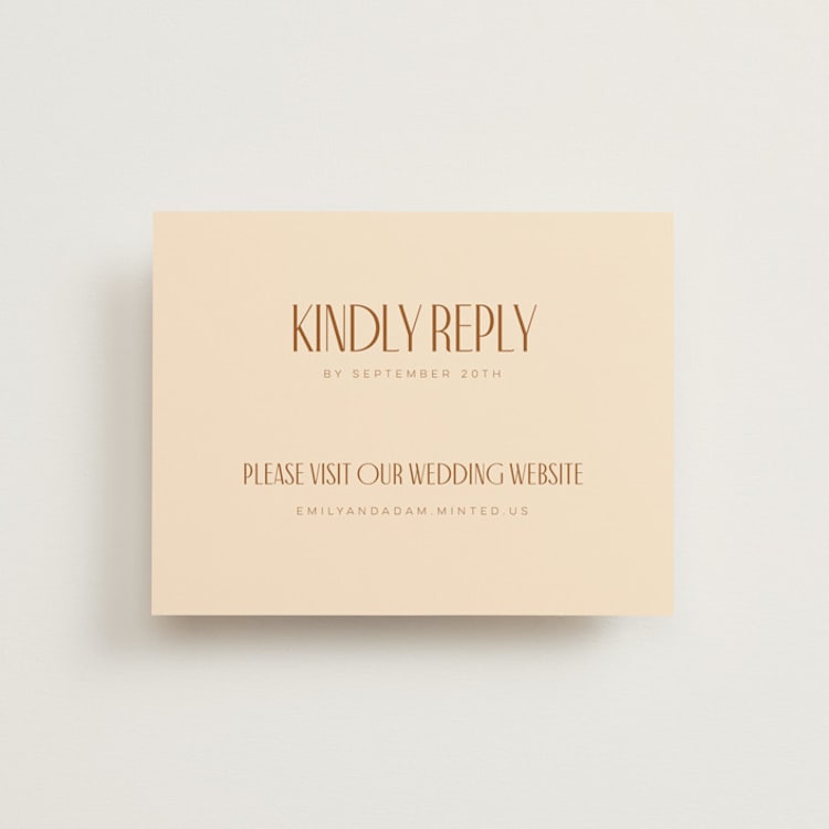 "Classic Touch" - RSVP Online Enclosure Cards in Rust by April Astudillo - Front