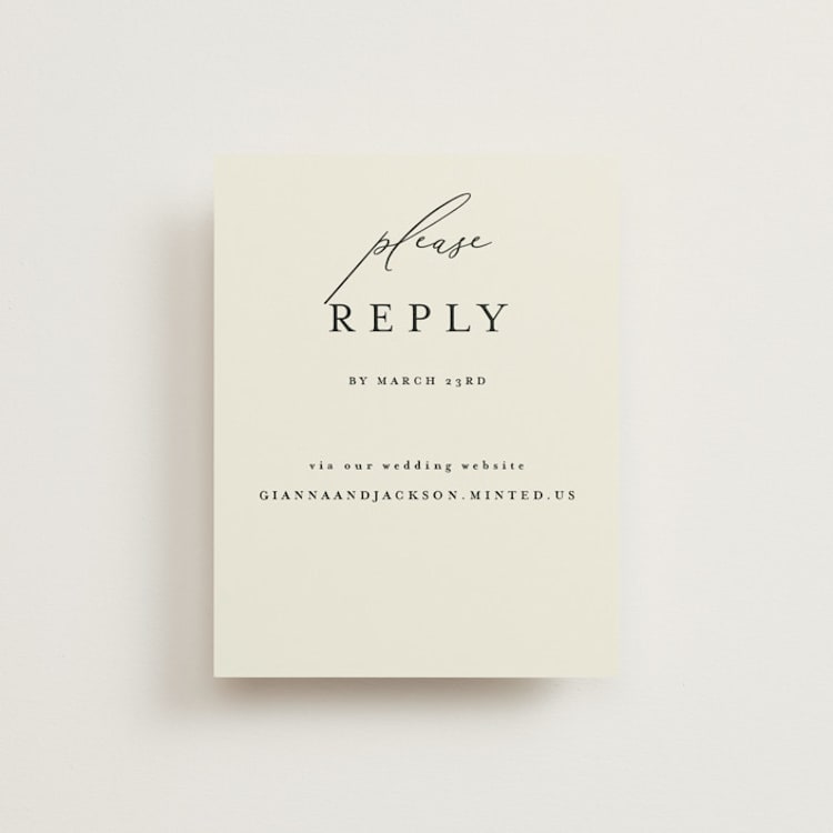 "Love and Faith" - RSVP Online Enclosure Cards in Vanilla by Louise Kay - Front