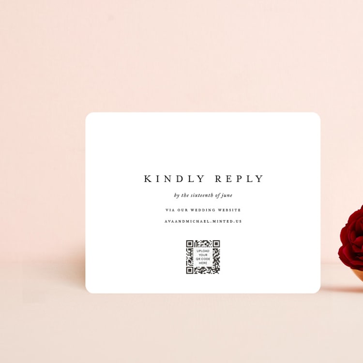 "Delicate" - RSVP Online Enclosure Cards in Obsidian by Jennifer Postorino - Front