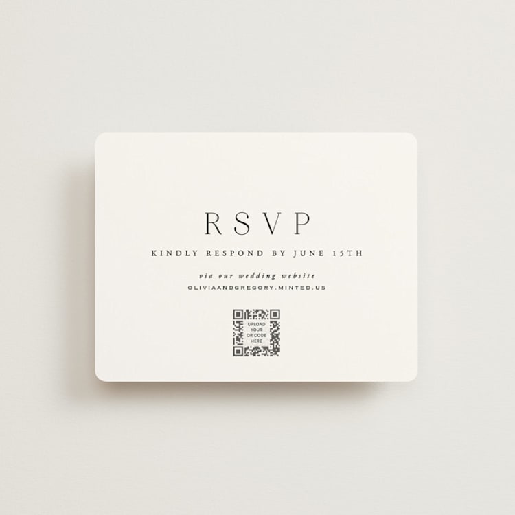 "Classy Type" - RSVP Online Enclosure Cards in Lily by Hooray Creative - Front