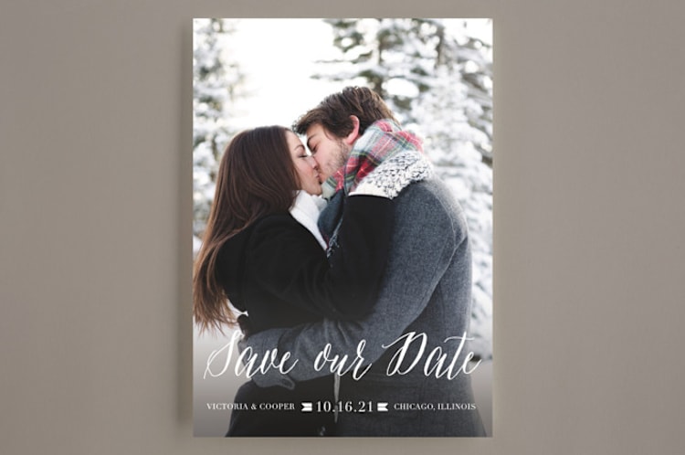 "Modern Script" - Save the Dates in Cloud by Lehan Veenker - Front