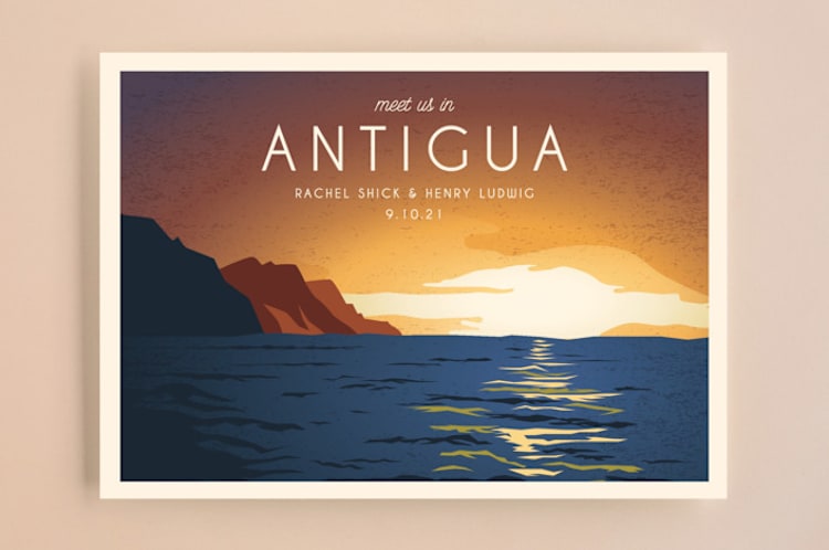 "Destination Sunset" - Save the Dates in White Sands by Erin Niehenke - Front