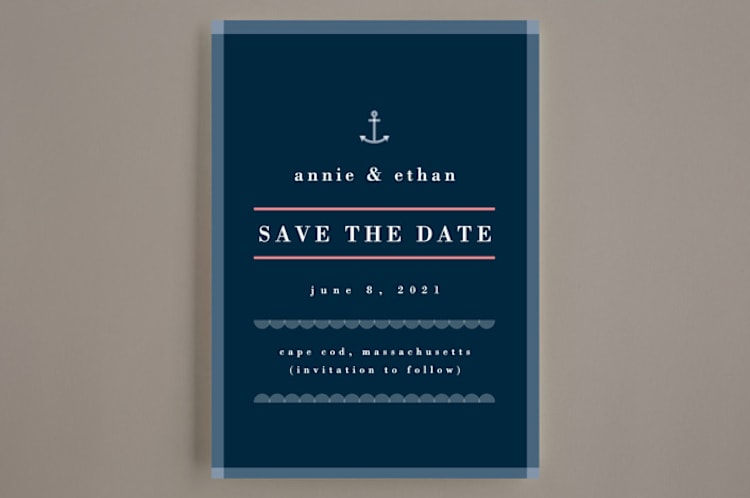 "New England Seaside" - Save the Dates in Deep Sea by Yeah Papers - Front