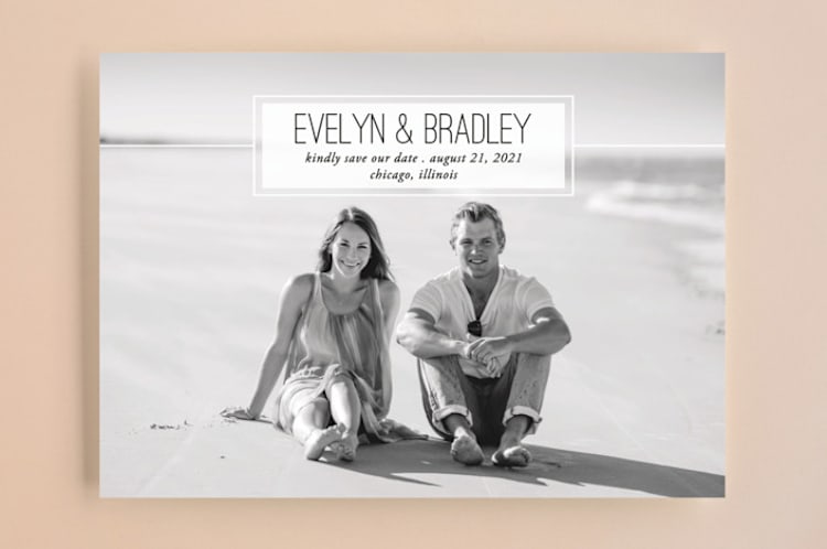 "Opaque Line" - Save the Dates in Cloud by Beth Schneider - Front