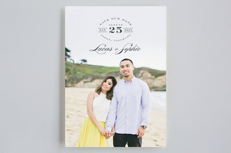 "Modern Classic" - Save the Dates in Graphite by Shirley Lin Schneider - Front