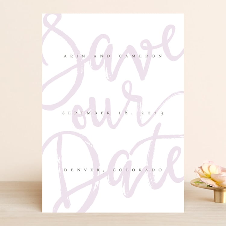 "Curated" - Save the Dates in Amethyst by Ashley Rosenbaum - Front