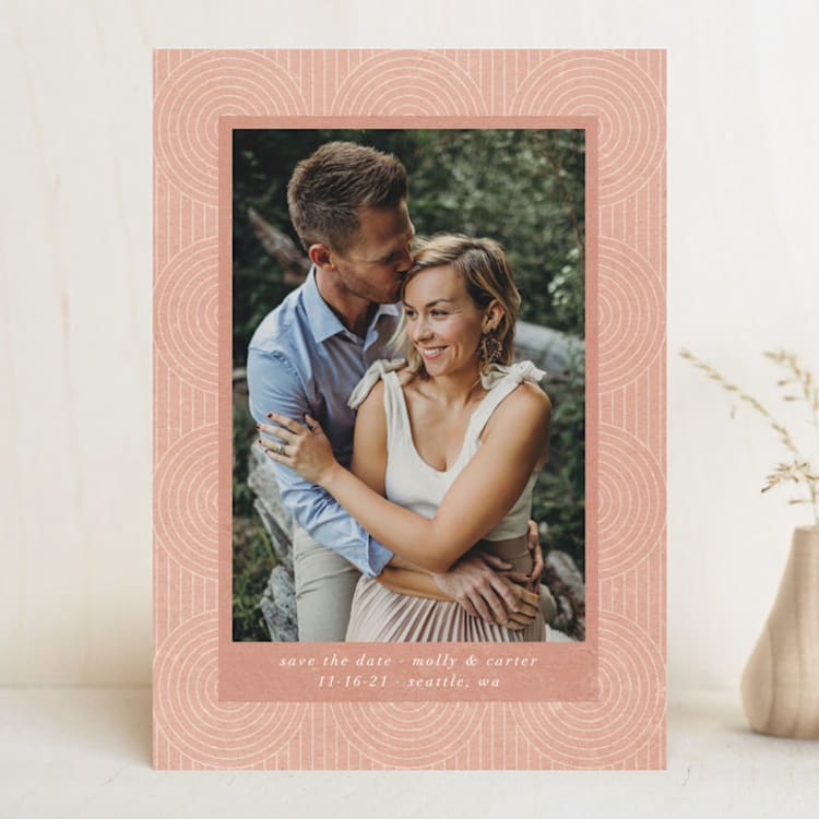 "Circles on Circles" - Save the Dates in Terracotta by Ella Weaver - Front