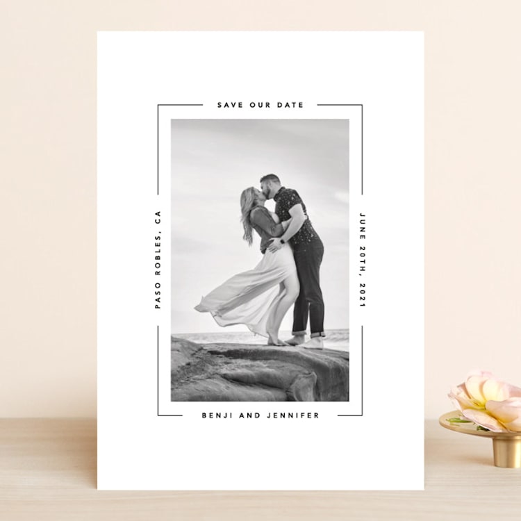 "Aperture" - Save the Dates in Ivory by Laura Hamm - Front