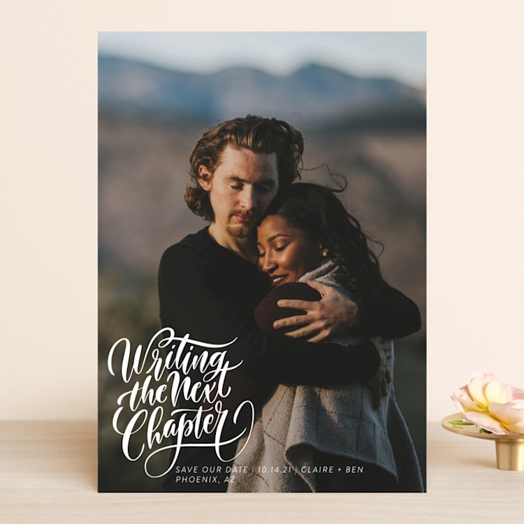 "The next chapter" - Save the Dates in Pearl by Laura Bolter - Front