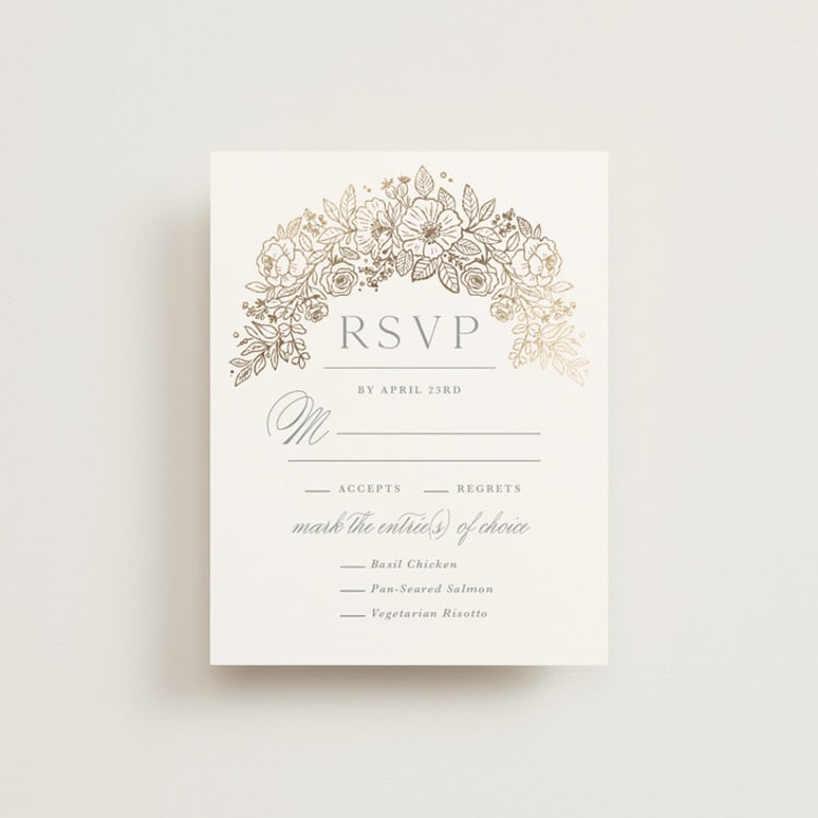 "Wild Roses" - RSVP Cards in Powder Blue by Kristen Smith - Front