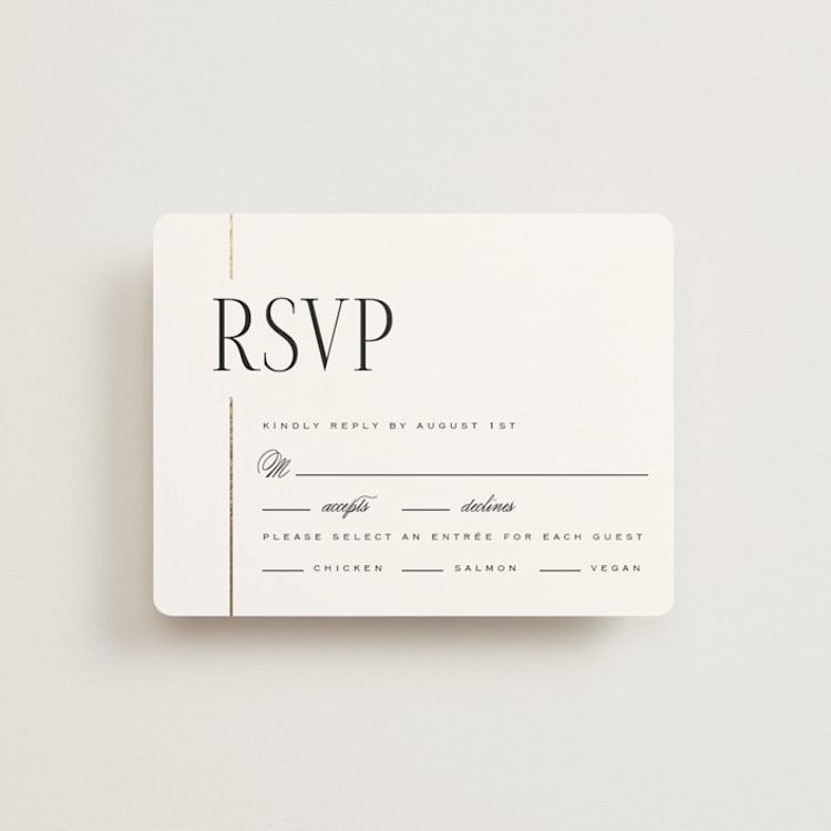 "Linear" - RSVP Cards in Silk by Laura Hankins - Front