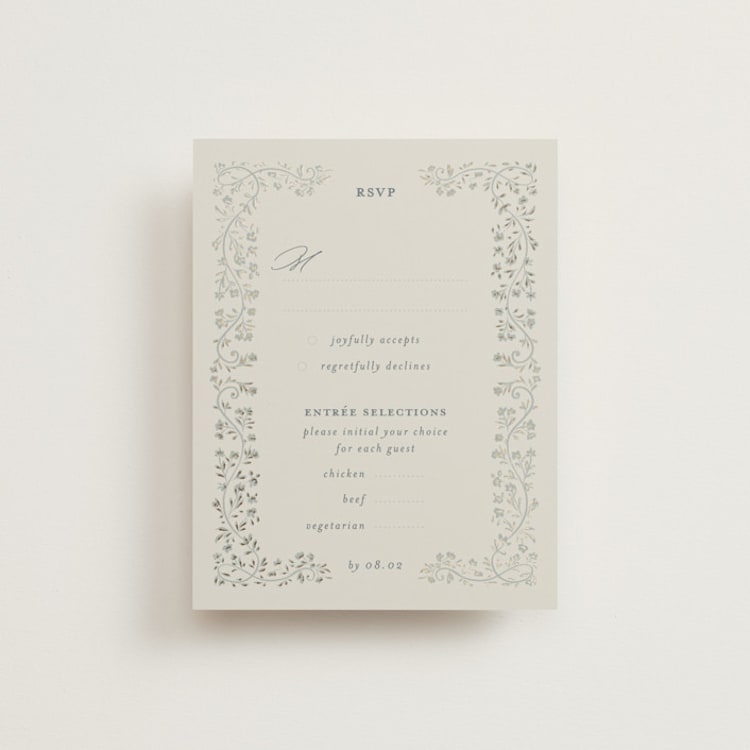 "Floral Romance" - RSVP Cards in Something Blue by Gwen Bedat - Front