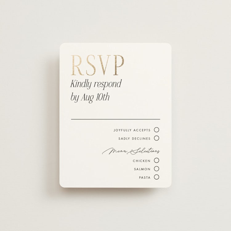 "Magazine" - RSVP Cards in Lace by Kaydi Bishop - Front