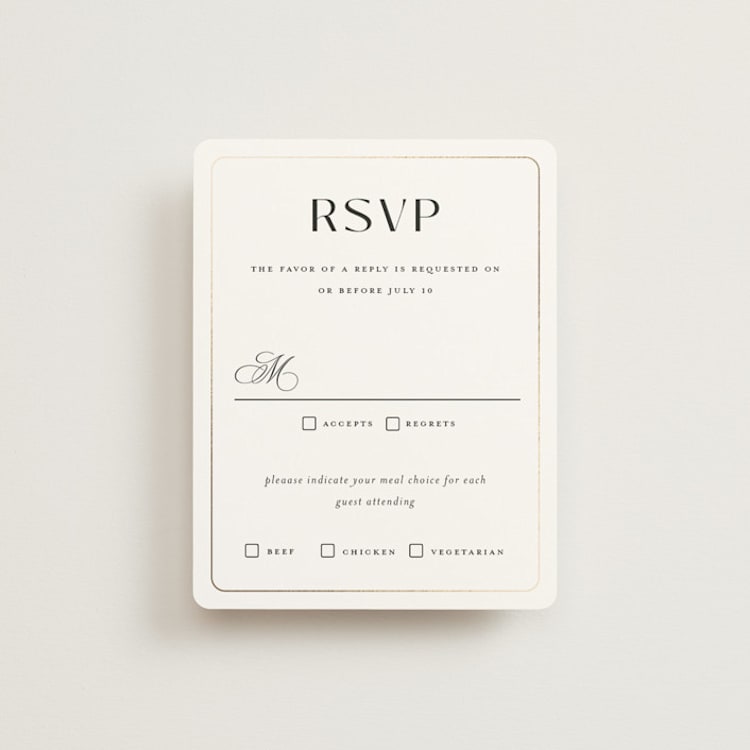 "Loren" - RSVP Cards in Cotton by Christie Garcia - Front