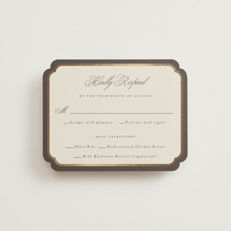"Arch Frame" - RSVP Cards in Cognac by Emily Betts - Front