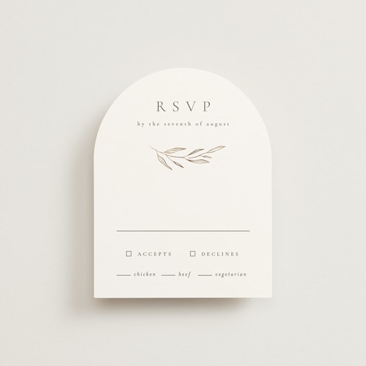 "Leaves" - RSVP Cards in Moss by Kelly Schmidt - Front