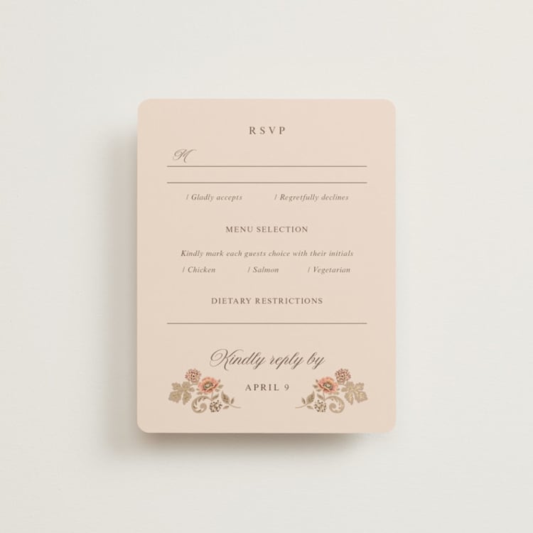 "Blooming path" - RSVP Cards in Chocolate by Paola Benenati - Front
