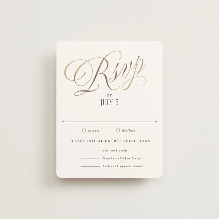 "Mirin" - RSVP Cards in Diamond by Kate Ahn - Front
