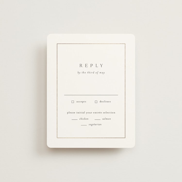 "Framed Monogram" - RSVP Cards in Silk by Kelly Schmidt - Front