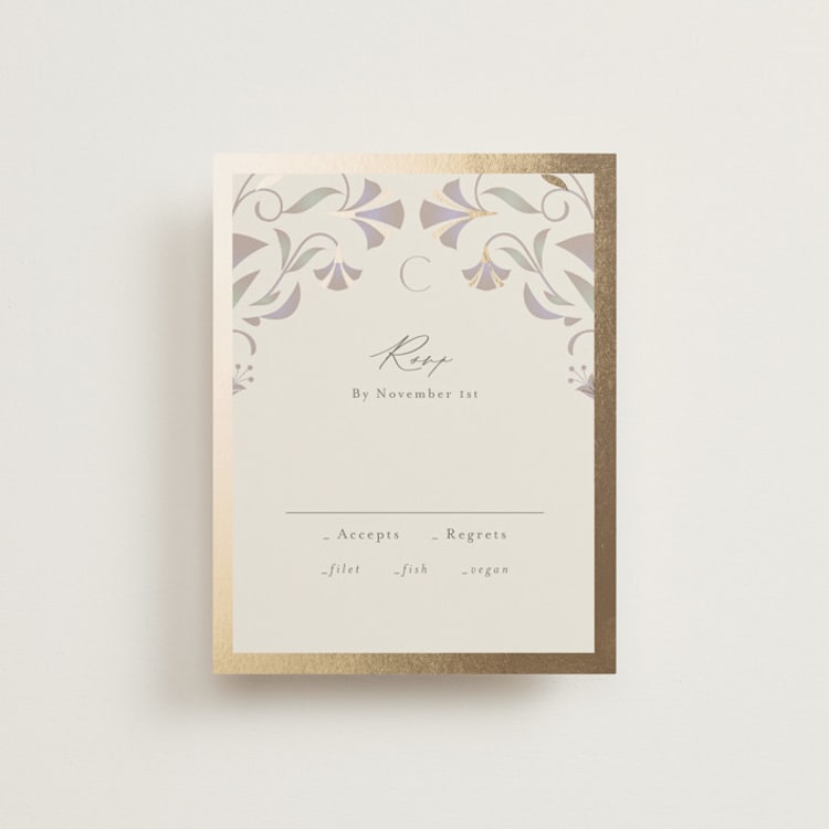 "Deco Nouveau" - RSVP Cards in Vanilla by lori jacobs wemple - Front