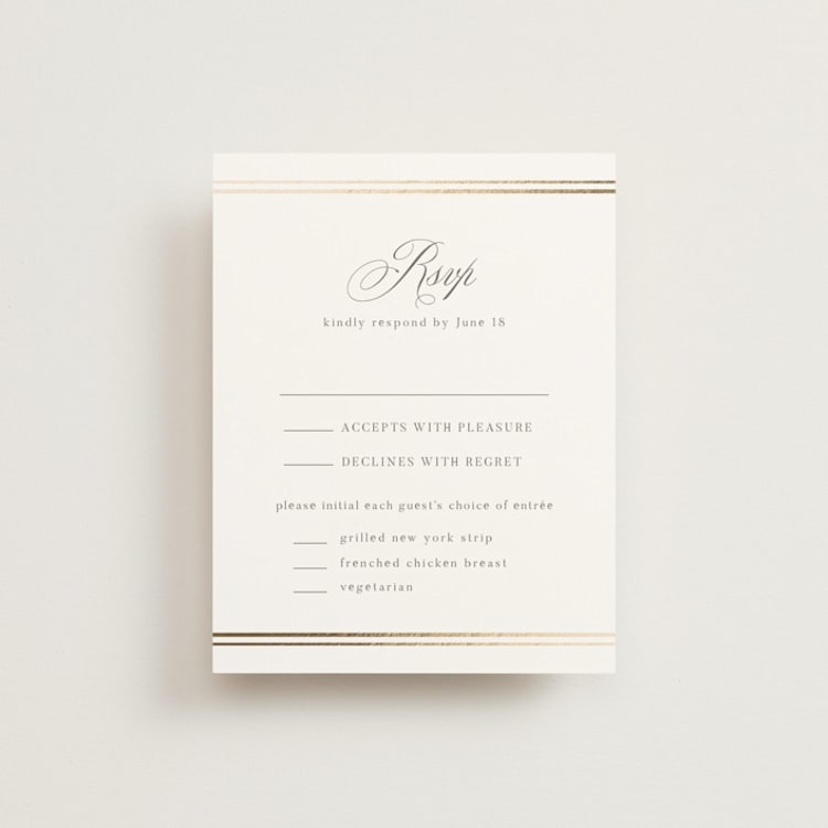 "Classic Elegance" - RSVP Cards in Pearl by Nicole Walsh - Front