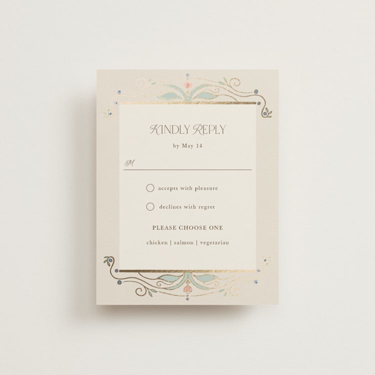 "Ornate Elegance" - RSVP Cards in Ivory by Maria Hilas-Louie - Front