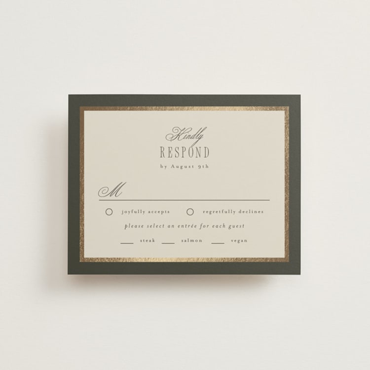 "Hillside" - RSVP Cards in Graphite by Everett Paper Goods - Front