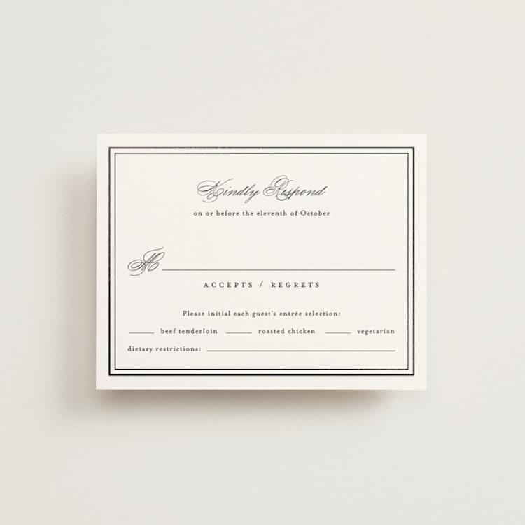"Polished" - RSVP Cards in Cotton by Jennifer Postorino - Front