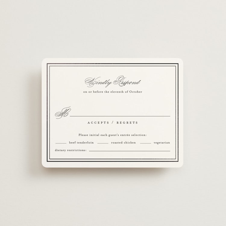 "Polished" - RSVP Cards in Cotton by Jennifer Postorino - Front